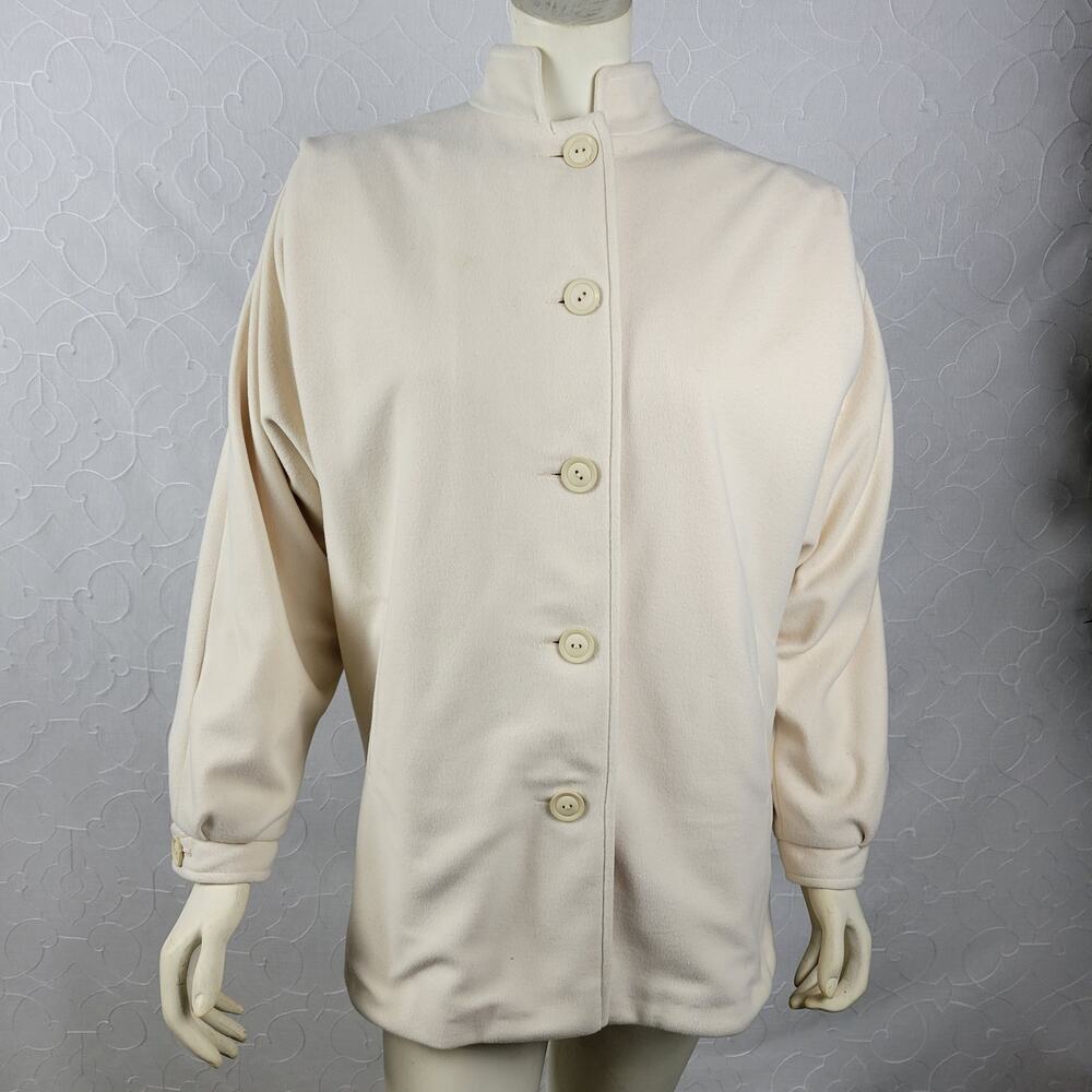 Wellington Fashions Kashmiracle Womens Jacket Coat Size M Cream Fleece Lined